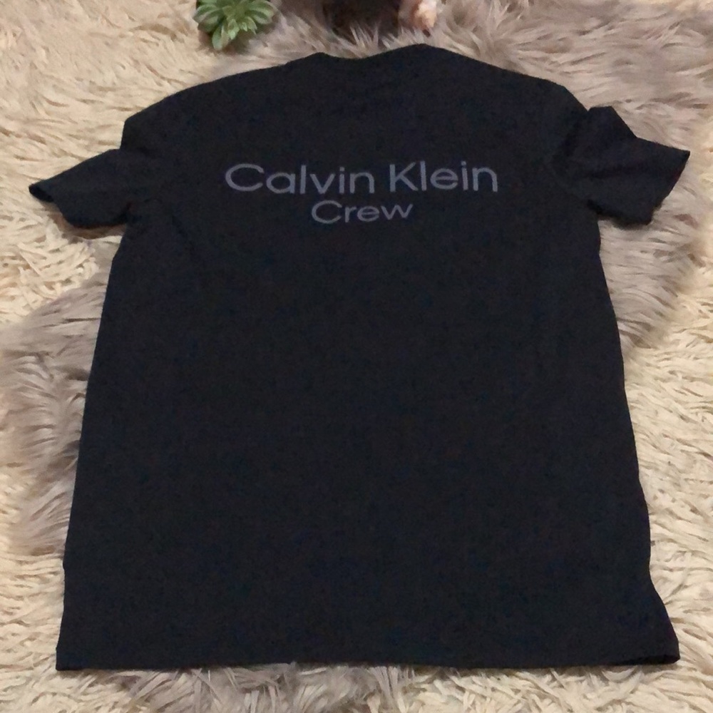 NWT-Calvin Klein Mens Short Sleeve T-Sz S-Cotton-Full Front Logo-Black/Gray/Red - Picture 10 of 10